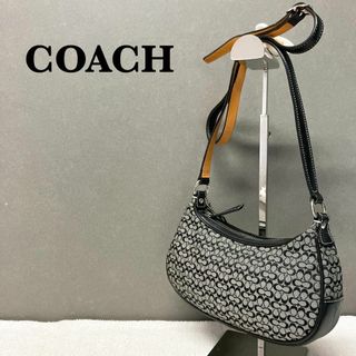 コーチ(COACH)の美品✨COACH コーチショルダーバッグハンドバッグブラック黒シグネチャー総柄(ショルダーバッグ)