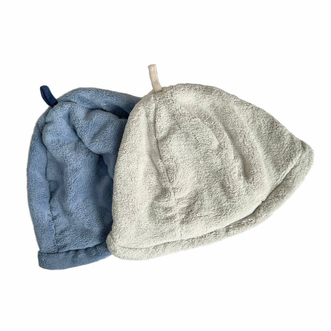 コーラルフリース サウナハット ブルー 帽子 高い吸水性 洗える 速乾 タオル メンズの帽子(ハット)の商品写真