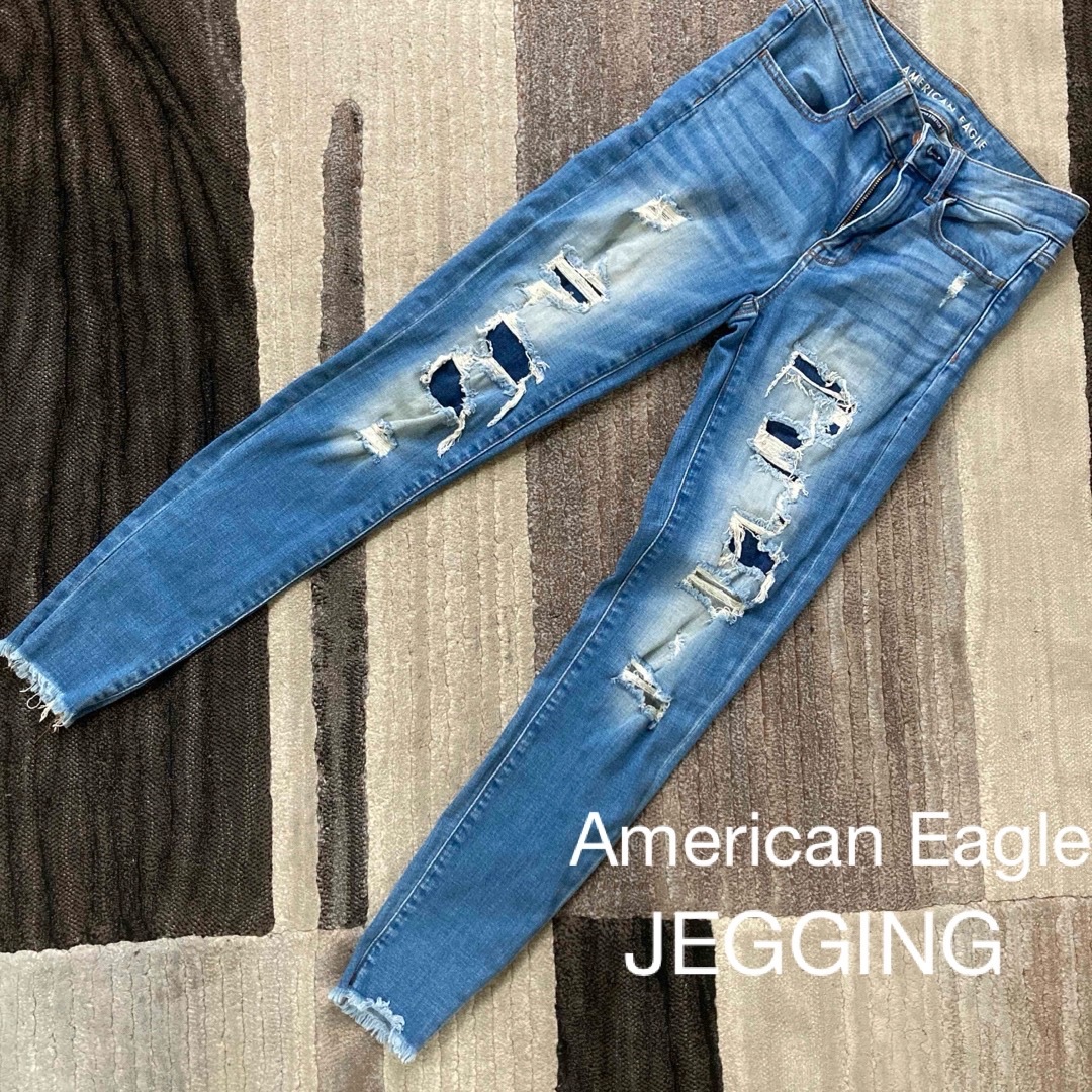 American Eagle(アメリカンイーグル)の【送料無料】アメリカンイーグル　ジェギング　デニム　ジーンズ　サイズ02 レディースのパンツ(デニム/ジーンズ)の商品写真