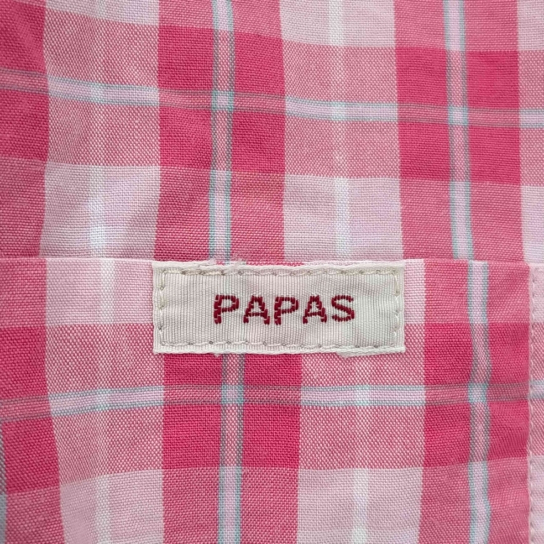 papas(パパス) チェック柄 コットン レギュラーシャツ メンズ トップス メンズのトップス(その他)の商品写真