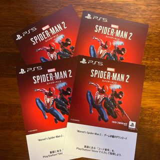 ps5スパイダーマン2　ダウンロードコード冊子 4枚セット(家庭用ゲームソフト)