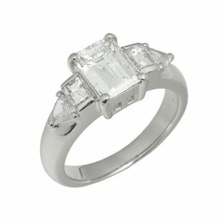 ◆ミウラ◆エメラルドカット ダイヤモンド/1.522ct・0.61ct リング 13.5号 Pt900 仕上済【中古】(リング(指輪))