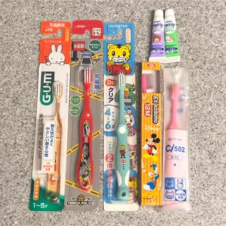 子ども用歯ブラシ5本＆歯磨き粉2本セット(歯ブラシ/歯みがき用品)