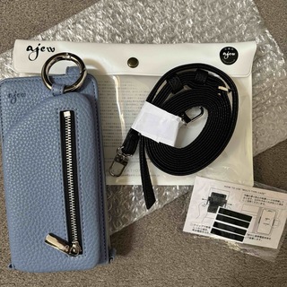 エジュー(ajew)のajewひも付きマルチ対応Mサイズ完売限定色zipphone caseショルダー(iPhoneケース)