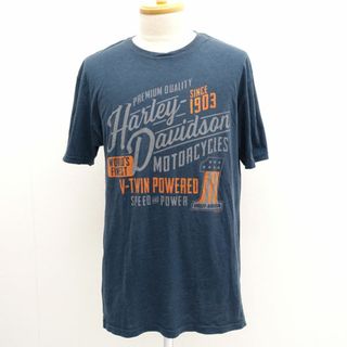 Harley Davidson - HARLEY-DAVIDSON / ハーレーダビッドソン ◆Tシャツ/Bravado/プリント/ネイビー/サイズL 102050 【メンズ/MEN/男性/ボーイズ/紳士】 メンズファッション【中古】 [0220485101]