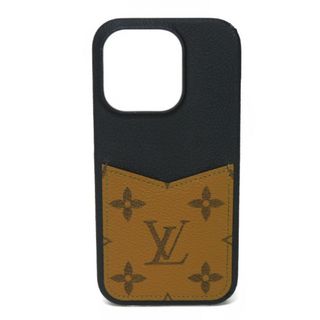 ルイヴィトン(LOUIS VUITTON)のLOUIS VUITTON ルイ・ヴィトン IPHONE バンパー 15 PRO LVロゴ フラワー ベージュ ブラウン 現行 モノグラム リバース スマホケース M82889(iPhoneケース)