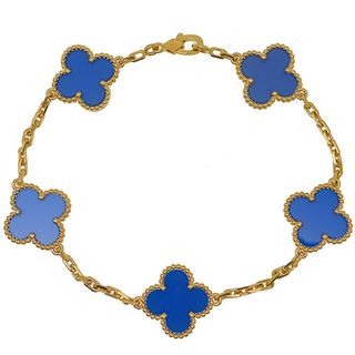 ヴァンクリーフアンドアーペル(Van Cleef & Arpels)のヴァンクリーフ&アーペル ヴィンテージアルハンブラ 5Pモチーフ ブルーアゲート(ブレスレット/バングル)