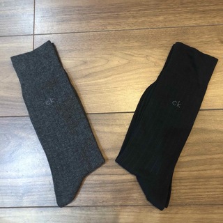 カルバンクライン(Calvin Klein)の新品未使用　カルバンクライン　靴下　2足組　ソックス　メンズ　グレー　ブラック(ソックス)