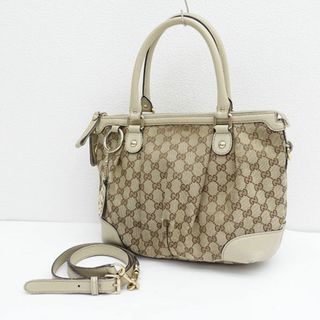 GUCCI / グッチ ■GGキャンバス 2WAY ハンドバッグ ベージュ GGチャーム 【バッグ/バック/BAG/鞄/カバン】 ブランド【中古】 [0990013140]