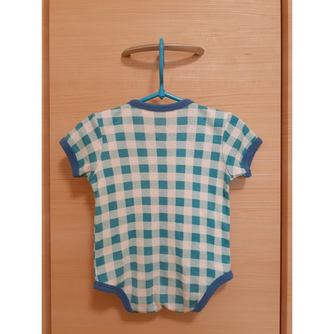 Nishiki Baby(ニシキベビー)のニシキ ロンパース カバーオール 半袖 ギンガムチェック ブルー 青 60cm キッズ/ベビー/マタニティのベビー服(~85cm)(ロンパース)の商品写真