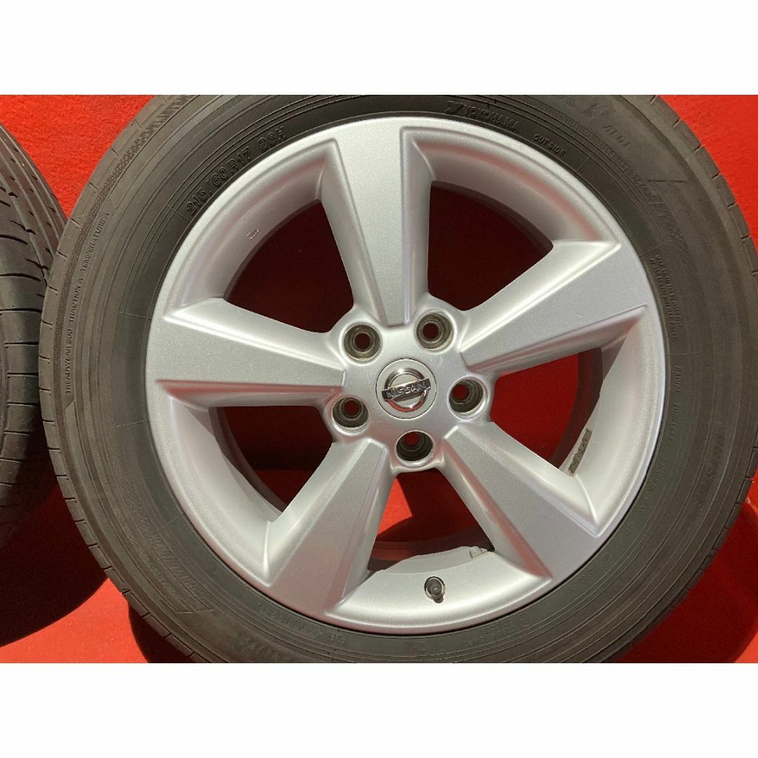 中古サマータイヤホイールセット 【215/60R17 YOKOHAMA AE61】[日産 デュアリス純正] 4本SET 自動車/バイクの自動車(タイヤ・ホイールセット)の商品写真