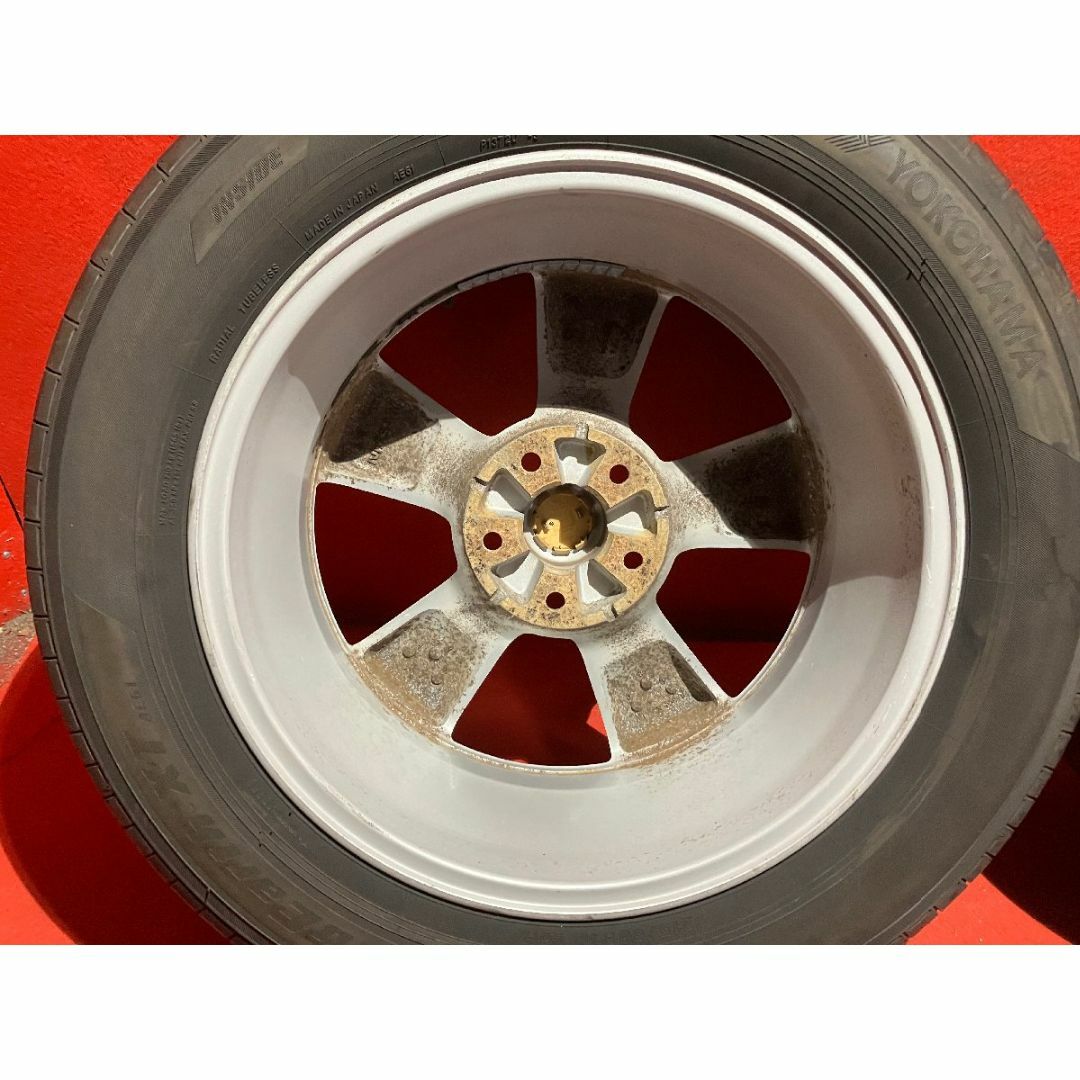 中古サマータイヤホイールセット 【215/60R17 YOKOHAMA AE61】[日産 デュアリス純正] 4本SET 自動車/バイクの自動車(タイヤ・ホイールセット)の商品写真