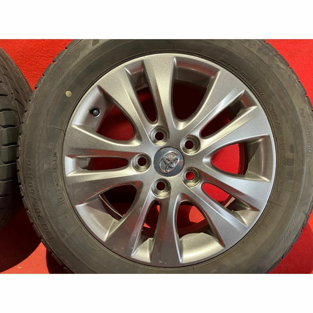 中古サマータイヤホイールセット 【205/60R16 BRIDGESTONE PX-RV】[トヨタ 70系 ノア純正] 4本SET 自動車/バイクの自動車(タイヤ・ホイールセット)の商品写真