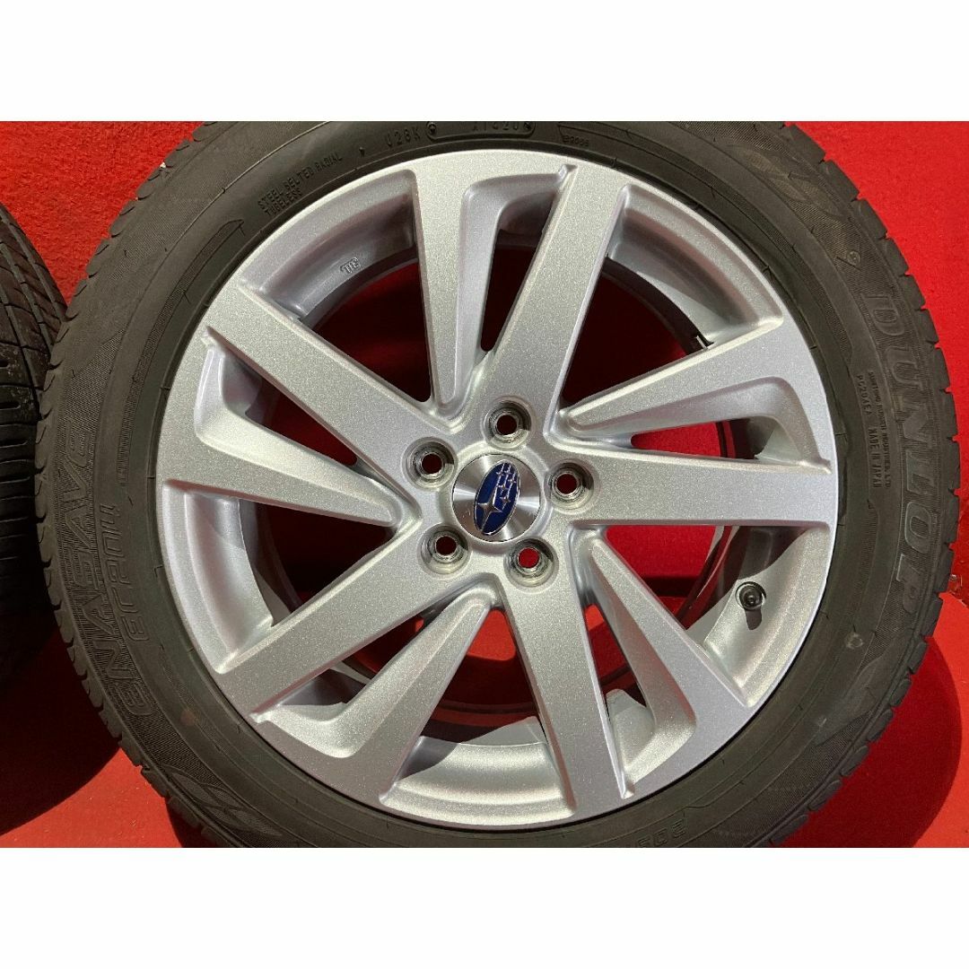 中古サマータイヤホイールセット 【205/55R16 DUNLOP EC204】[スバル インプレッサ純正] 4本SET 自動車/バイクの自動車(タイヤ・ホイールセット)の商品写真