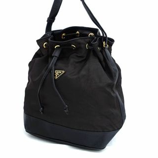 プラダ(PRADA)のPRADA / プラダ ■ショルダー テスート レザー 巾着 ダークブラウン 925プレート 【バッグ/バック/BAG/鞄/カバン】 ブランド【中古】 [0990013164](ショルダーバッグ)