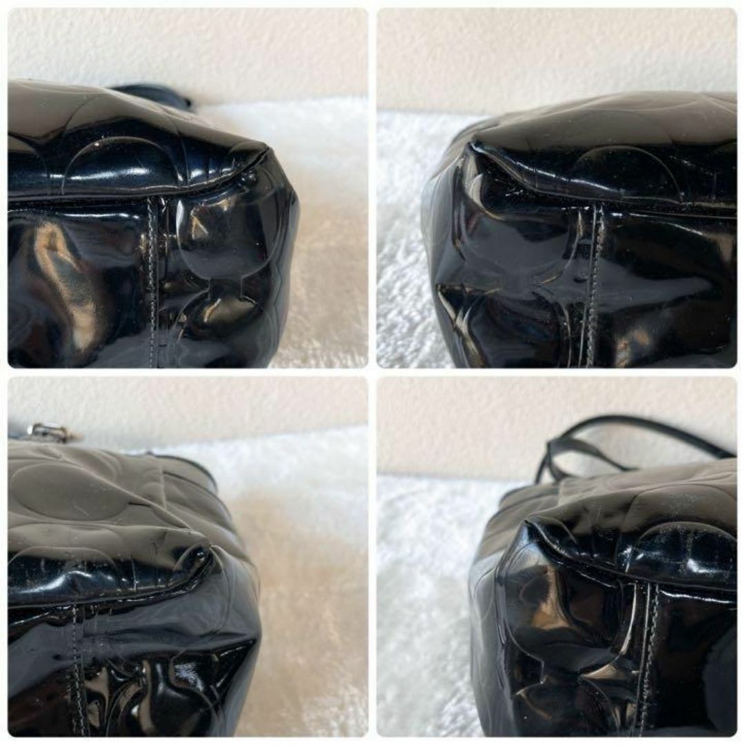 COACH(コーチ)のレア✨COACHコーチセミショルダーバッグトートバッグブラック黒シグネチャー総柄 レディースのバッグ(ショルダーバッグ)の商品写真