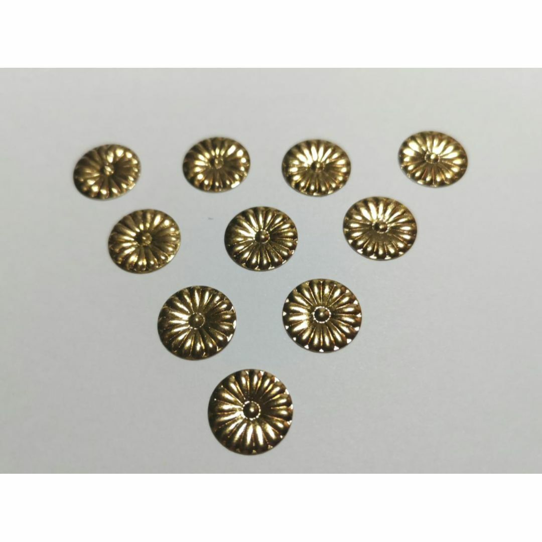 ★☆【菊紋金具】４分ｘ20枚　神殿、神輿、仏壇、真鍮金具（直径12ｍｍ） エンタメ/ホビーの美術品/アンティーク(金属工芸)の商品写真