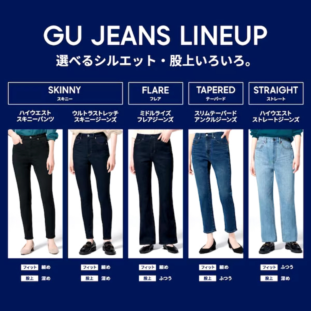 GU(ジーユー)のGU  ハイウエストストレートジーンズ レディースのパンツ(デニム/ジーンズ)の商品写真