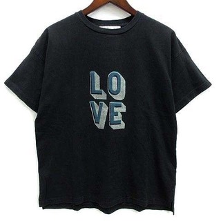レミレリーフ LEON 別注カラー 16天竺 LOVE Tシャツ 半袖 ブラック