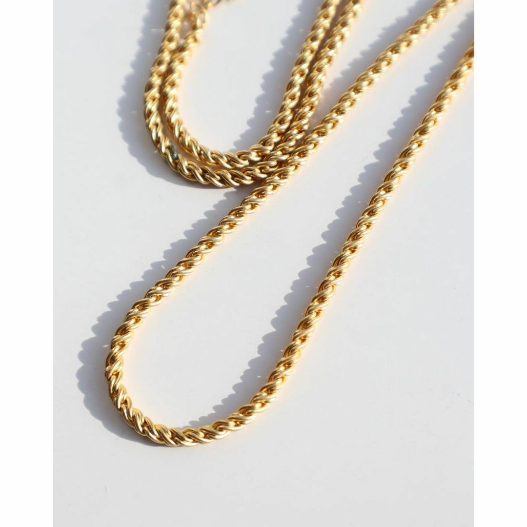 VINTAGE(ヴィンテージ)のゴールドカラー ロープ スクリュー チェーン vintage ネックレス メンズのアクセサリー(ネックレス)の商品写真