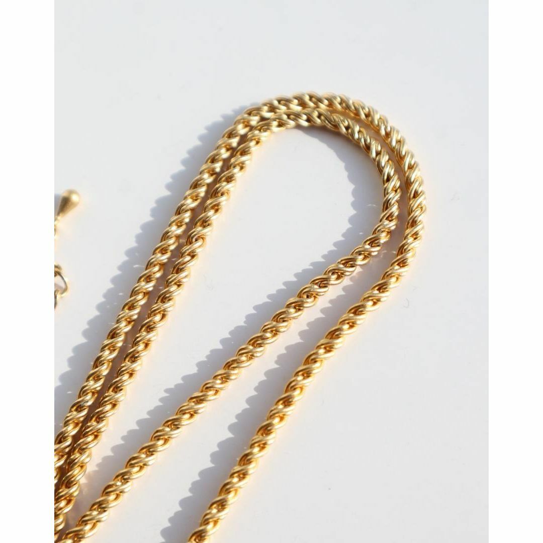 VINTAGE(ヴィンテージ)のゴールドカラー ロープ スクリュー チェーン vintage ネックレス メンズのアクセサリー(ネックレス)の商品写真