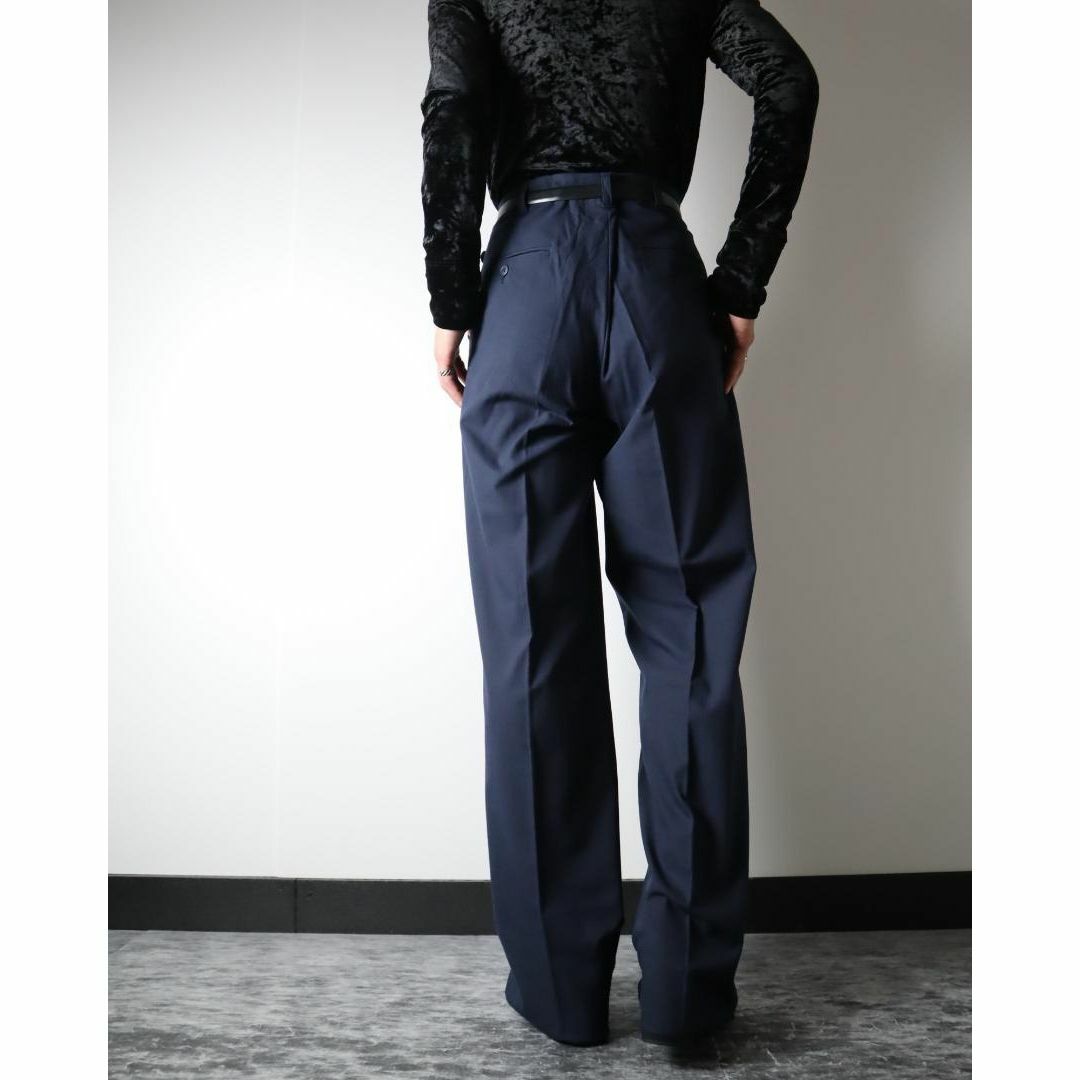VINTAGE(ヴィンテージ)のデッドストック ポリコットン ワイド トラウザーズ スラックス W36 濃紺 メンズのパンツ(スラックス)の商品写真