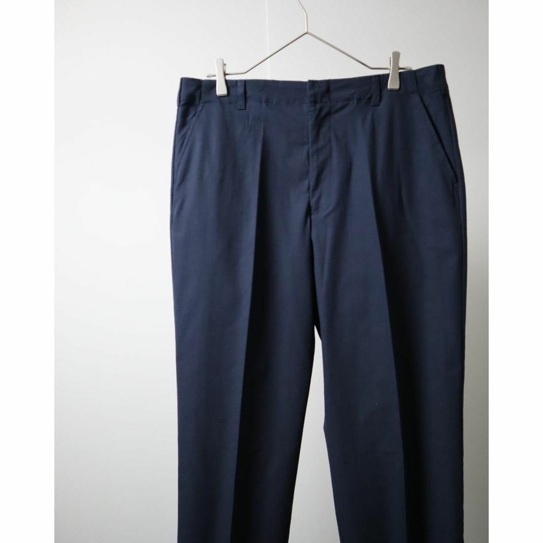 VINTAGE(ヴィンテージ)のデッドストック ポリコットン ワイド トラウザーズ スラックス W36 濃紺 メンズのパンツ(スラックス)の商品写真