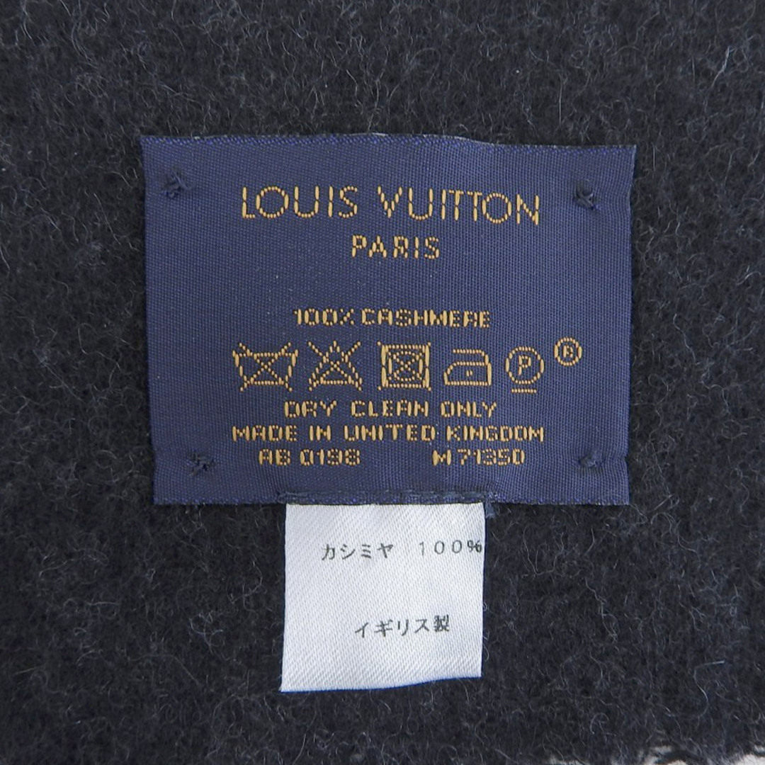 LOUIS VUITTON(ルイヴィトン)の【本物保証】 新品同様 ルイヴィトン LOUIS VUITTON モノグラム エシャルプ LV ピクセルマフラー カシミヤ グレー 黒 M71350 希少 レア メンズのファッション小物(マフラー)の商品写真