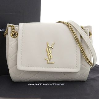 Saint Laurent - 【本物保証】 箱・布袋付 新品同様 サンローラン SAINT LAURENT ミニノリータ ロゴ YSL チェーンショルダーバッグ レザー ホワイト 6727381