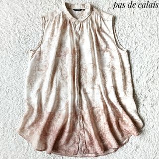 パドカレ(pas de calais)の【パドカレ】テンセルリネンシャツ 36ノースリーブ Ancient Heart(シャツ/ブラウス(半袖/袖なし))