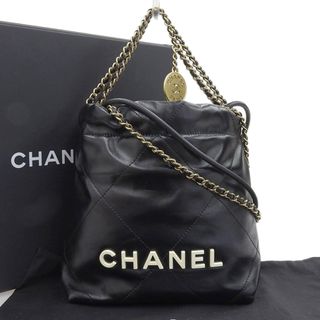 シャネル(CHANEL)の【本物保証】 箱・布袋付 新品同様 シャネル CHANEL シャネル22 ココマーク ロゴ チェーンショルダーバッグ シャイニーカーフスキン AS3980(ショルダーバッグ)