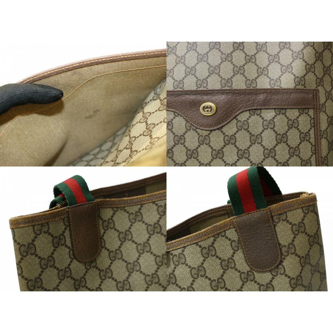 Gucci(グッチ)のGUCCI　グッチ　トートバッグ　40.02.003　オールドグッチ　シェリーライン　ベージュ×ブラウン　メンズ　レディース　ユニセックス　ギフト　プレゼント包装可【中古】松前R56号店 メンズのバッグ(トートバッグ)の商品写真