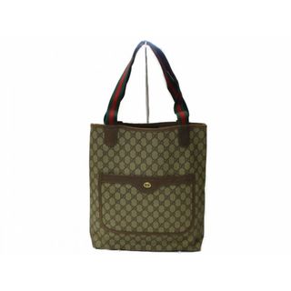 グッチ(Gucci)のGUCCI　グッチ　トートバッグ　40.02.003　オールドグッチ　シェリーライン　ベージュ×ブラウン　メンズ　レディース　ユニセックス　ギフト　プレゼント包装可【中古】松前R56号店(トートバッグ)