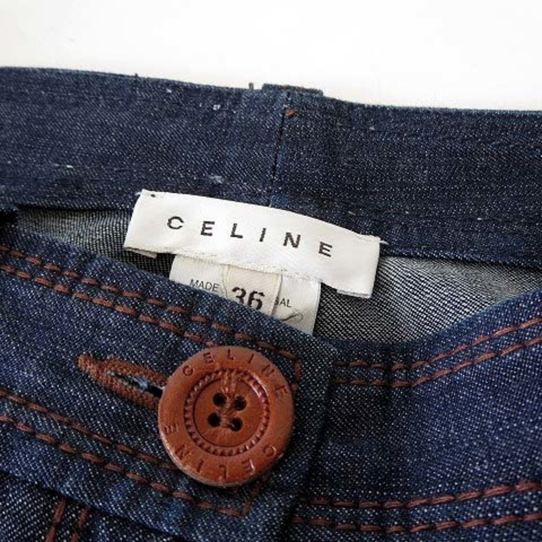 celine(セリーヌ)のセリーヌ CELINE パンツ デニムパンツ ビット金具 S 36 紺 正規品 レディースのパンツ(デニム/ジーンズ)の商品写真