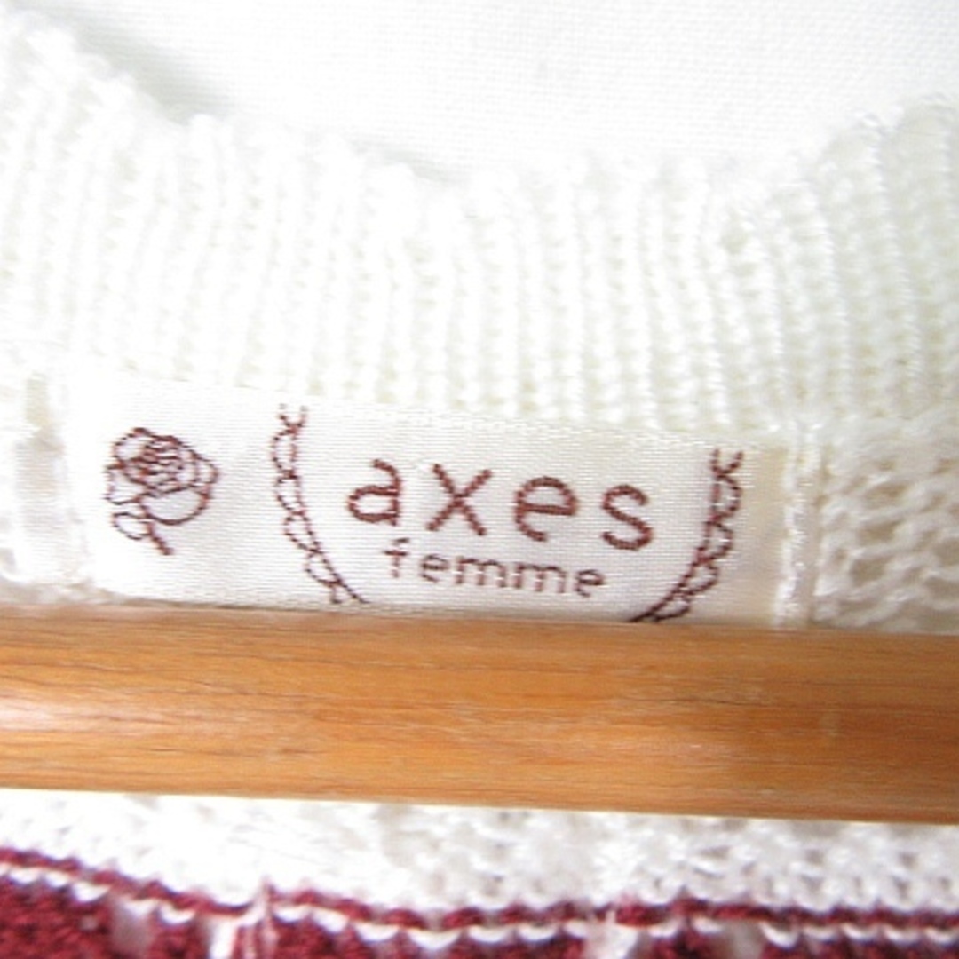 axes femme(アクシーズファム)のアクシーズファム axes femme ニット カットソー 半袖 透かし編み M レディースのトップス(ニット/セーター)の商品写真