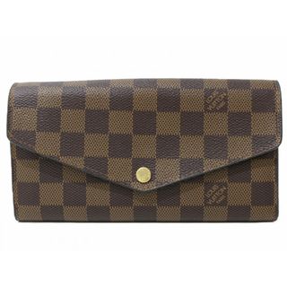 ルイヴィトン(LOUIS VUITTON)の【布袋あり】LOUIS VUITTON　ルイヴィトン　ポルトフォイユ・サラ　N63209　長財布　ウォレット　ダミエ・エベヌ　ブラウン　シンプル　メンズ　レディース　ユニセックス　ギフト　プレゼント包装可【中古】松前R56号店(財布)