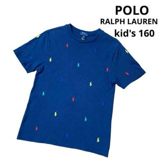 POLO RALPH LAUREN - ラルフローレン　Tシャツ　ネイビー　総刺繍　現行タグ