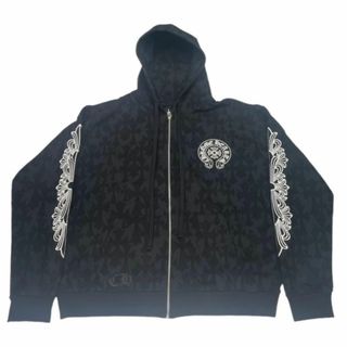 クロムハーツ(Chrome Hearts)のChrome Hearts W/BLACK Cemrty Print Zip Hoodie L : P504(パーカー)