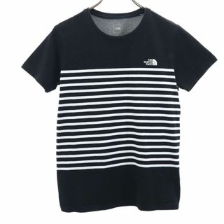 ザノースフェイス(THE NORTH FACE)のノースフェイス アウトドア NTW31950 ボーダー柄 半袖 Tシャツ L ブラック THE NORTH FACE Panel Border Tee レディース 古着 【240426】 メール便可(Tシャツ(半袖/袖なし))