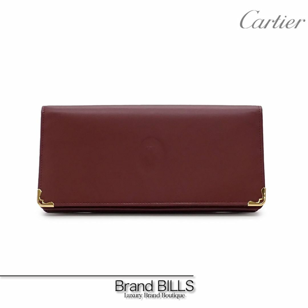 【新品】Cartier 長財布 マストライン レザー ボルドー L3000466○サイズ