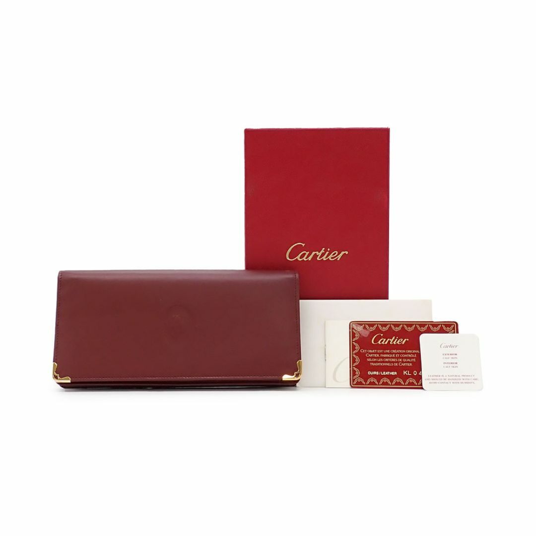 【新品】Cartier 長財布 マストライン レザー ボルドー L3000466○サイズ