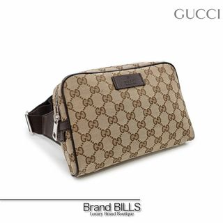 グッチ(Gucci)の未使用品 グッチ ボディバッグ クロスボディ 449174 GGキャンバス ベージュ系 シルバー金具(ボディーバッグ)