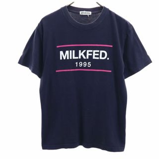 MILKFED. - ミルクフェド プリント 半袖 Tシャツ ONE ネイビー MILKFED. メンズ 古着 【240426】 メール便可