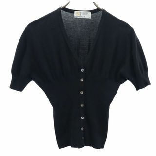 ジョンスメドレー(JOHN SMEDLEY)のジョンスメドレー イギリス製 半袖 ニット カーディガン L ブラック JOHN SMEDLEY レディース 古着 【240426】 メール便可(カーディガン)