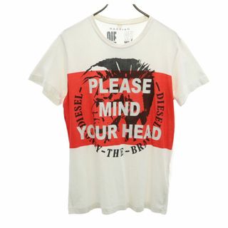 ディーゼル(DIESEL)のディーゼル プリント 半袖 Tシャツ S ホワイト DIESEL メンズ 古着 【240426】 メール便可(Tシャツ/カットソー(半袖/袖なし))