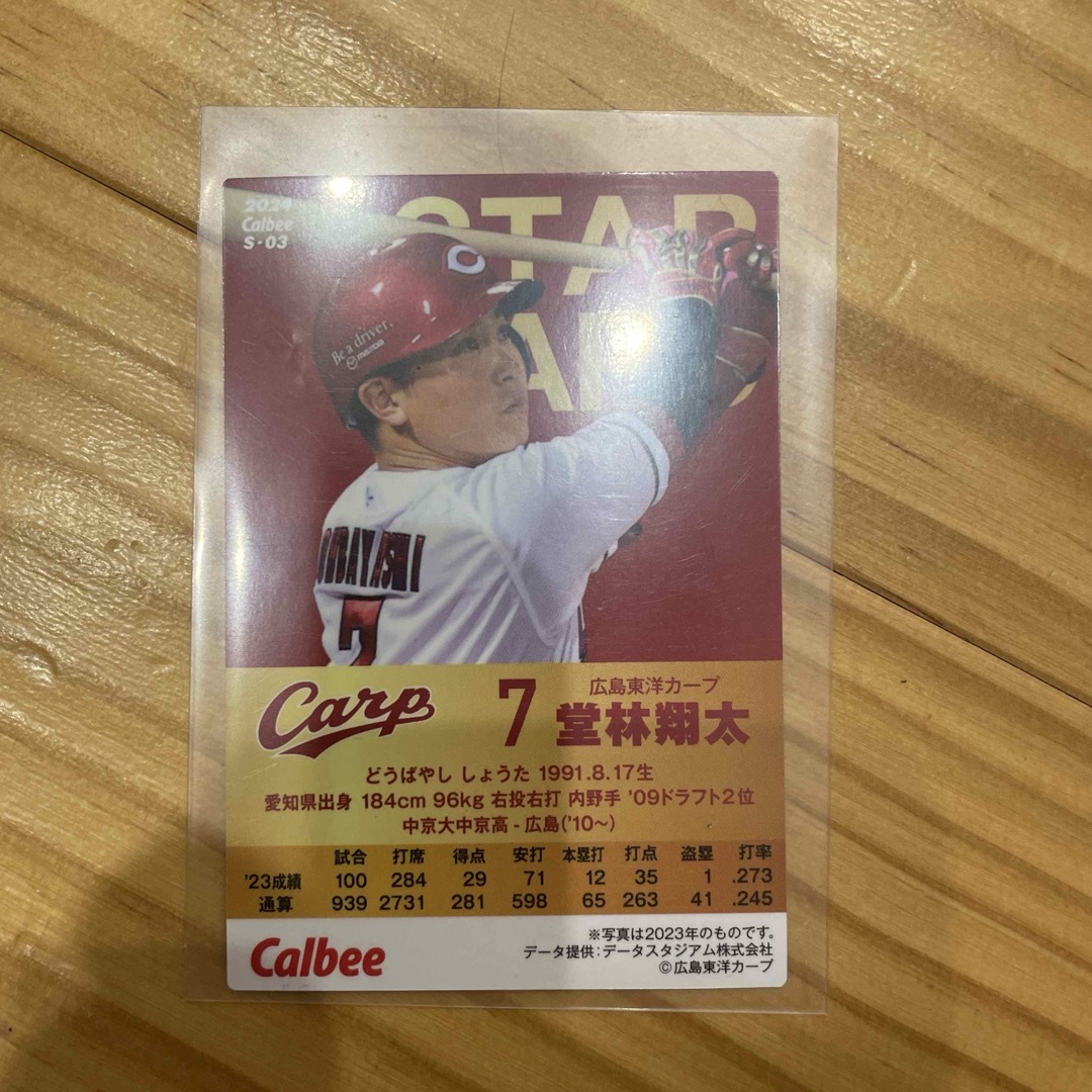 カルビー(カルビー)のプロ野球チップス2024 スターカード堂林選手　佐々木選手 エンタメ/ホビーのアニメグッズ(カード)の商品写真