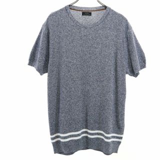 ザラ(ZARA)のザラ 半袖 セーター L ネイビー系 ZARA ニット メンズ 古着 【240426】(ニット/セーター)