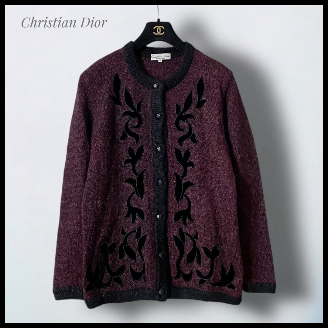 Christian Dior(クリスチャンディオール)の【Christian Dior】ダイヤカットボタン ウールカーディガン レディースのトップス(カーディガン)の商品写真