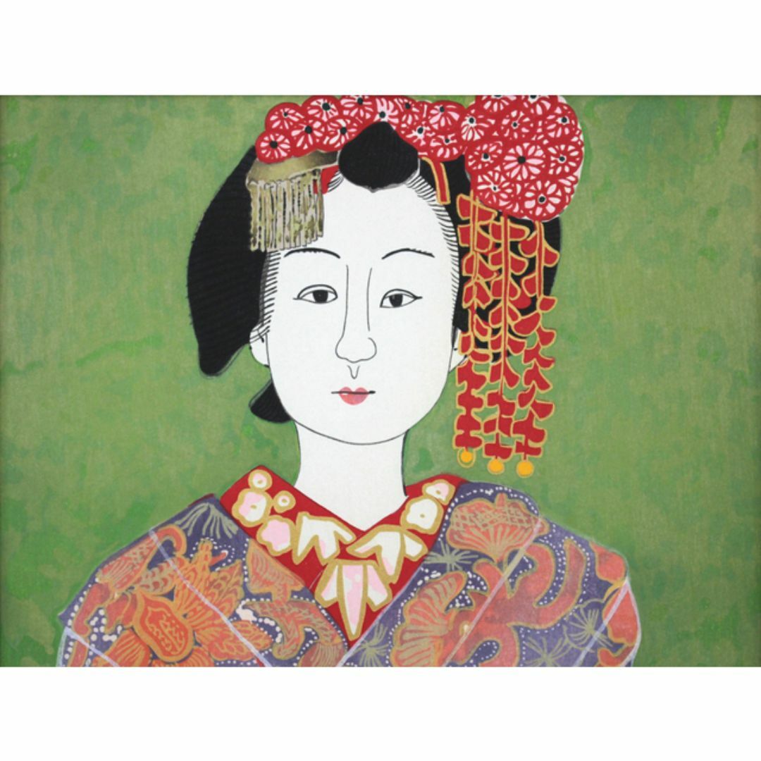 片岡球子『むすめ』木版画【真作保証】 絵画 エンタメ/ホビーの美術品/アンティーク(版画)の商品写真