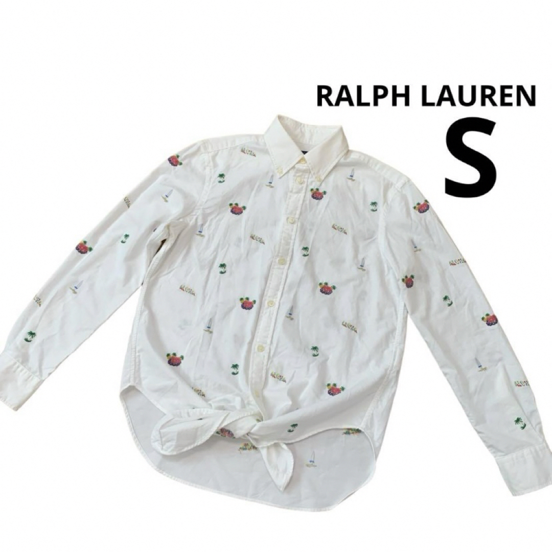 Ralph Lauren(ラルフローレン)のラルフローレン　長袖シャツ　花柄　総刺繍　アロハシャツ　 レディースのトップス(シャツ/ブラウス(長袖/七分))の商品写真